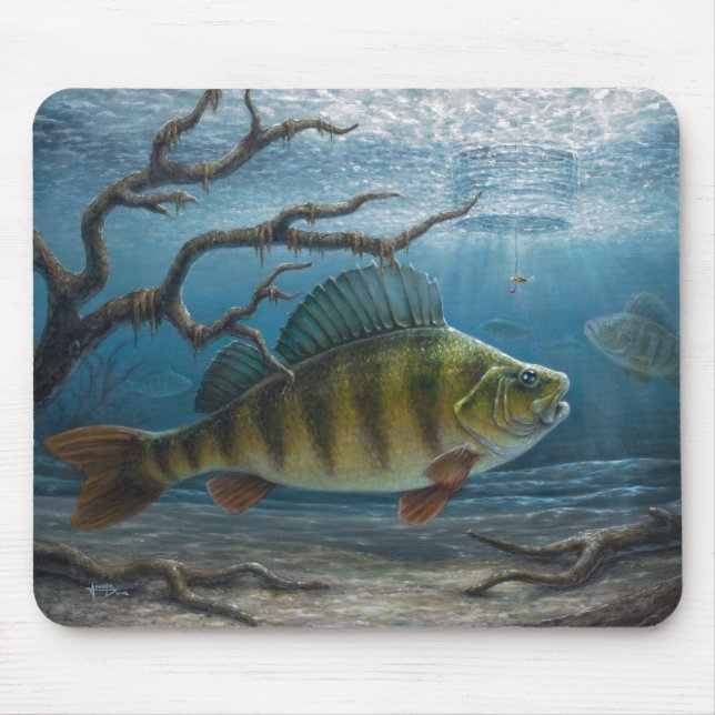 Mousepad Ice Fishing for Perch (Frente)
