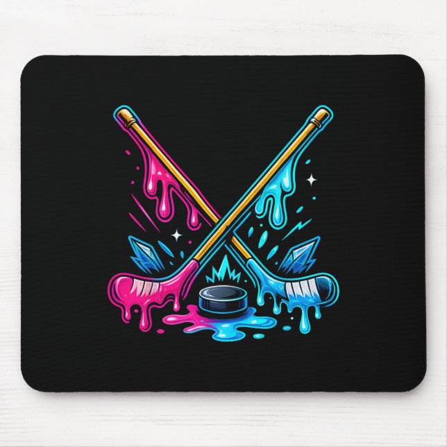 Mousepad Ice Hockey Player Ice Cream Drip Youth Boys And Gi (Frente)