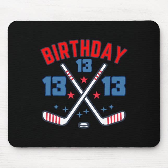 Mousepad Ice Hockey Thirteen Birthday Boy 13th Party Boys A (Frente)