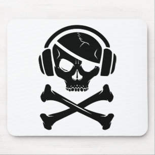 Mousepad Ícone da pirataria anti-RIAA do pirata da música