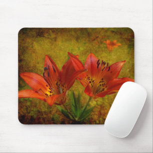 Mousepad Ícone de Lily da Prairie Vermelha Ocidental Textu