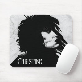 Mousepad Ícone de Retrato de Mulher Deusa Goth Moda Artísti