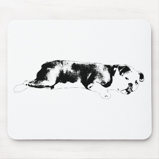 Mousepad Ícone gráfico de buldogue com espaço negativo limp (Frente)