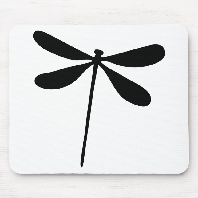 Mousepad ícone preto da mosca do dragão (Frente)