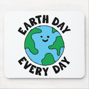 Mousepad Ícone Terra Feliz do Dia a Dia Ecológico da Terra