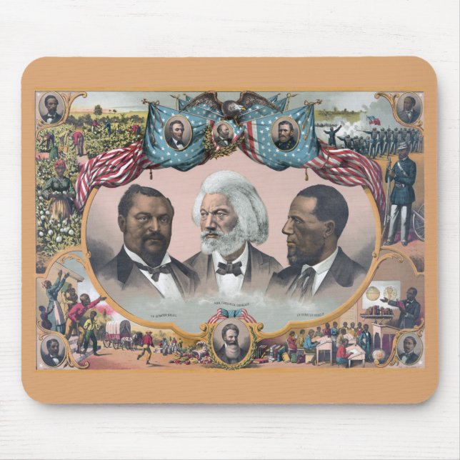 Mousepad Ícones da História Negra: Com Frederick Douglass (Frente)