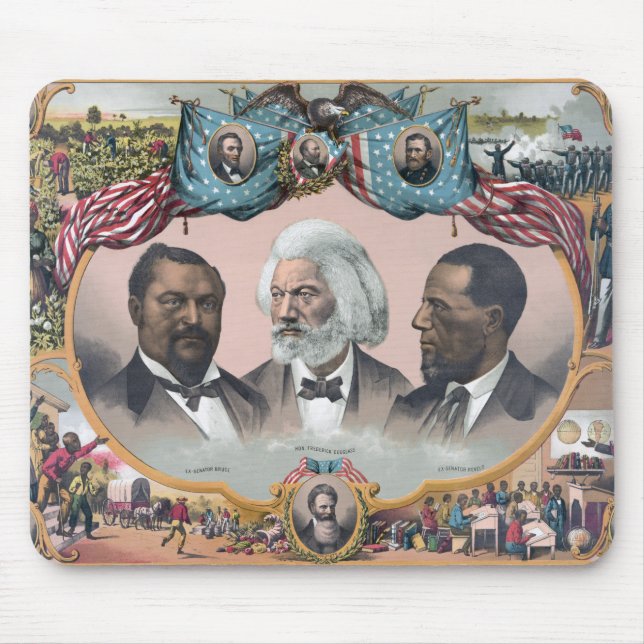 Mousepad Ícones da História Negra: Com Frederick Douglass (Frente)
