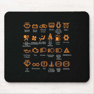 Mousepad Ícones engraçados do painel de controle do carro M