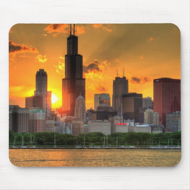 Mousepad Ideia da skyline de Chicago de Adler (Frente)