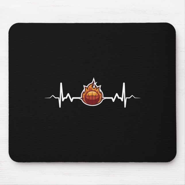 Mousepad Ideia de Presente de Pulsação de Basquete (Frente)