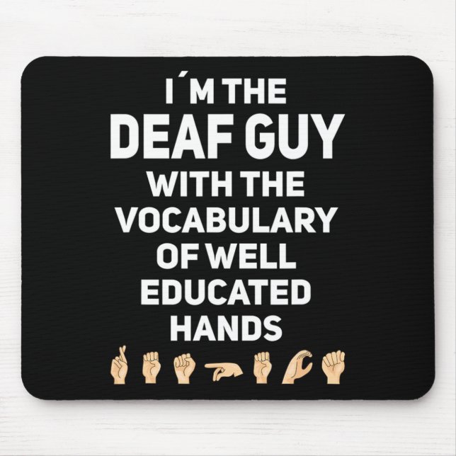 Mousepad Idioma de Sinal Asl Gesto de Mão Consciência de De (Frente)