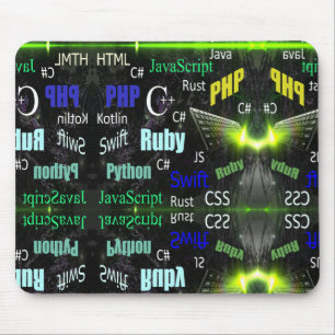Mousepad Idiomas de programação azul abd amarelo