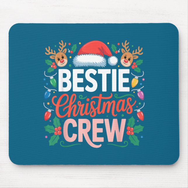 Mousepad Ie Christmas Crew Santa Hat Holiday Art Matching F (Frente)