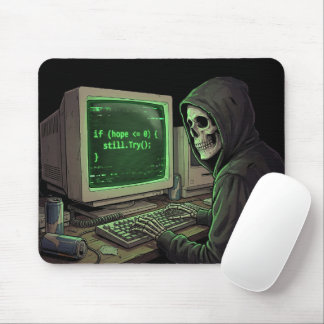 Mousepad If Hope <= 0 Still Try | Cyberpunk Coding Gaming