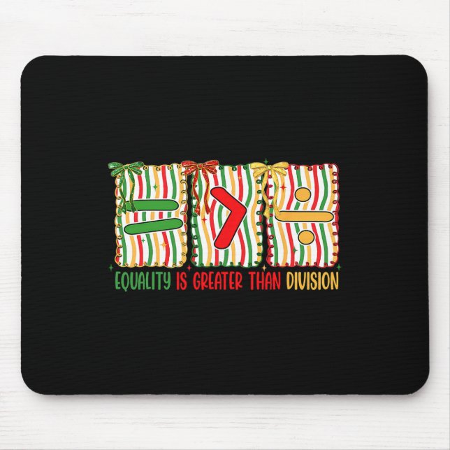 Mousepad Igualdade Preppy é Maior que Divisão Matemática Pr (Frente)
