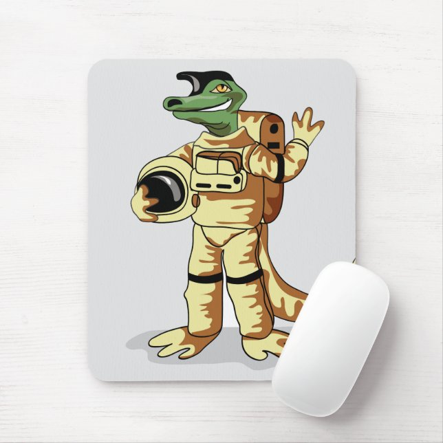 Mousepad Iguanodon Vestido Em Um Spacesuit Cosmonauta. (Com mouse)