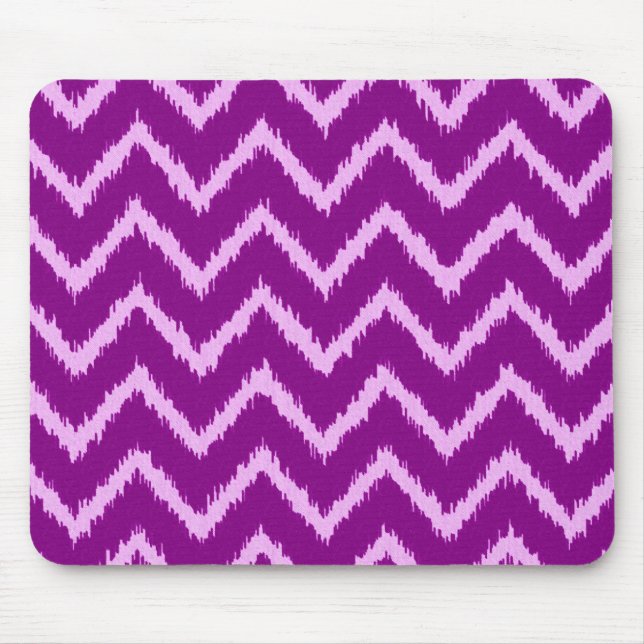 Mousepad Ikat Chevrons - Roxo ametista e orquídea clara (Frente)
