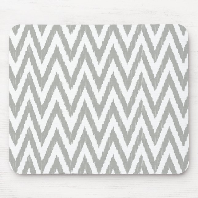 Mousepad Ikat cinzento Chevron (Frente)