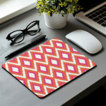 Mousepad Ikat Tribal Rosa e Coral<br><div class="desc">Padrão Aztec Tribal Ikat Chevron</div>