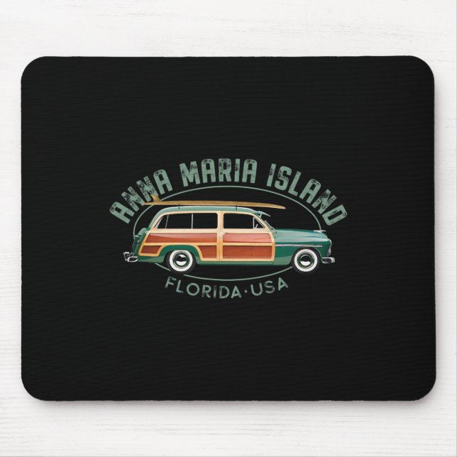 Mousepad Ilha Anna Maria Flórida Surf Vintage  (Frente)