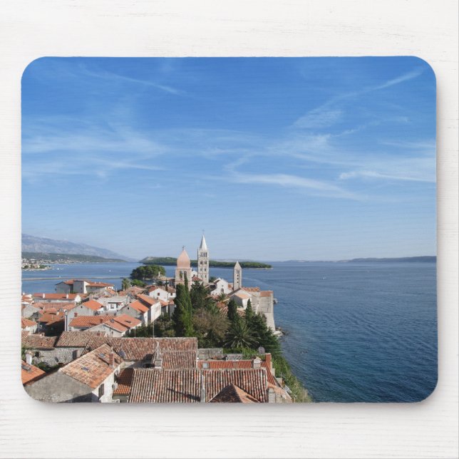 Mousepad Ilha de Croatia, de Rab e cidade (Frente)