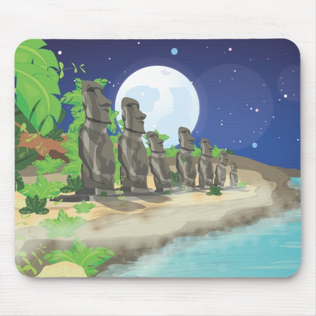 Mousepad Ilha de Páscoa Moai (Frente)