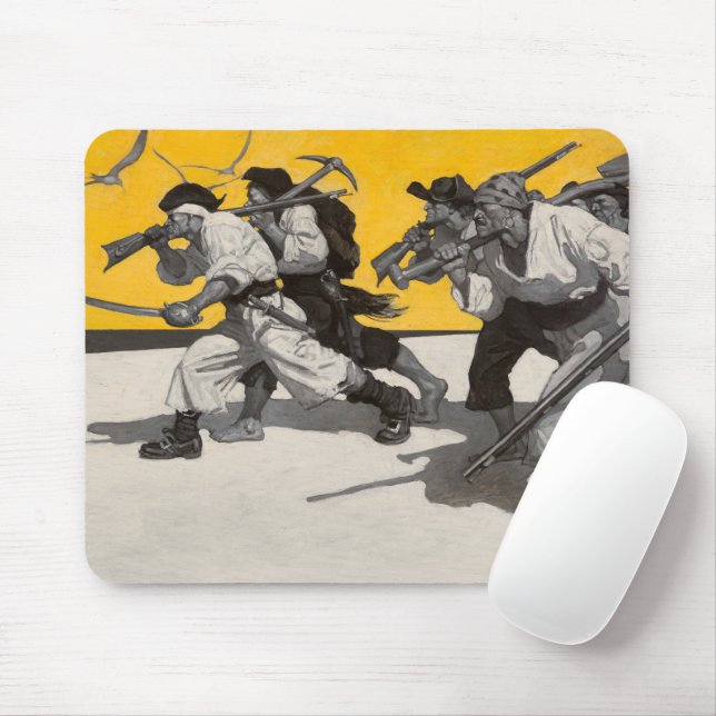 Mousepad Ilha do Tesouro, 1911, por Newell Convers Wyeth (Com mouse)