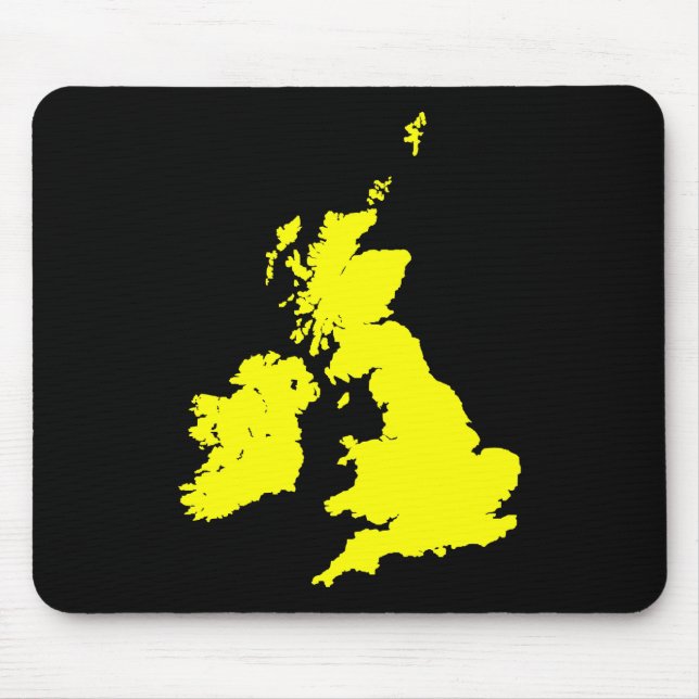 Mousepad Ilhas Britânicas - Amarelo em preto (Frente)