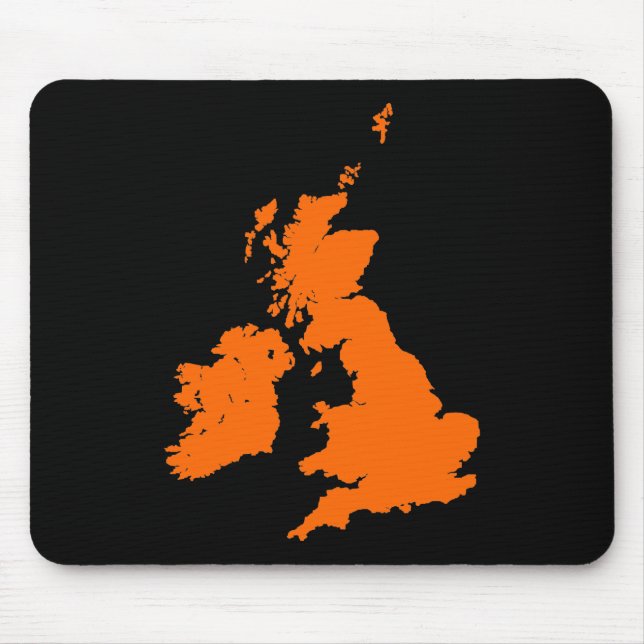 Mousepad Ilhas Britânicas - Laranja em Preto (Frente)