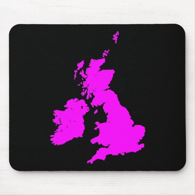 Mousepad Ilhas Britânicas - Magenta em preto (Frente)