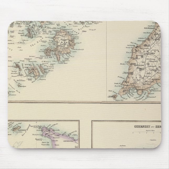 Mousepad Ilhas do Canal, Ilhas Scilly e Ilha de Man (Frente)