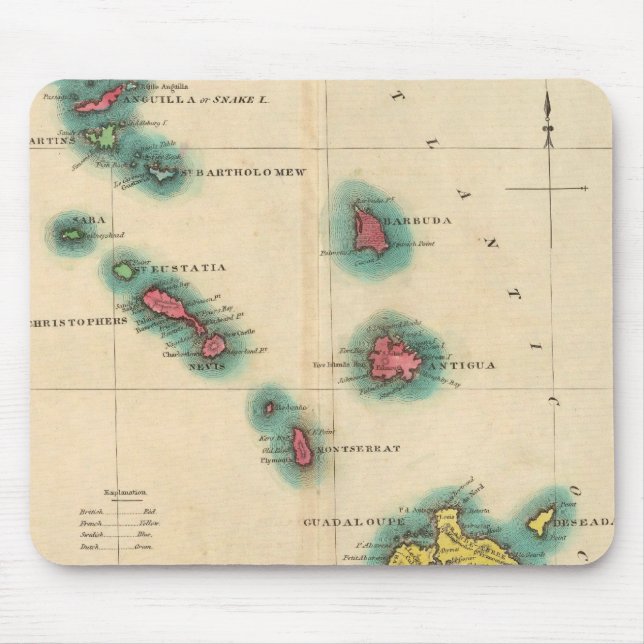 Mousepad Ilhas Leeward (Frente)