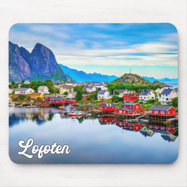 Mousepad Ilhas Lofoten, de tirar o sol, Noruega (Frente)