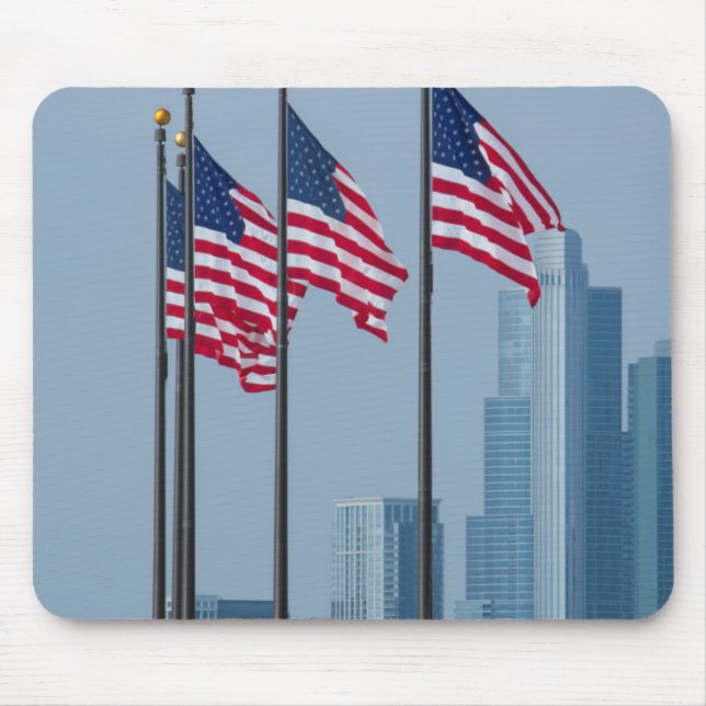 Mousepad Illinois, Chicago. Navy Pier, bandeiras dos EUA ha (Frente)