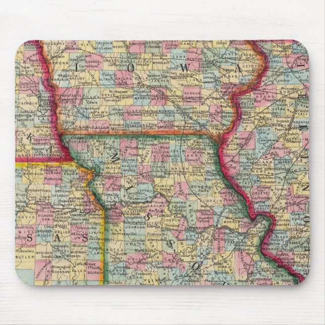 Mousepad Illinois, Missouri, Iowa, Nebraska E Kansas (Frente)