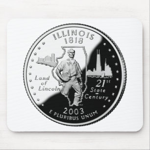 Mousepad Illinois State Faux Quarter