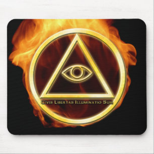 Mousepad Illuminati no fogo