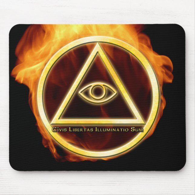 Mousepad Illuminati no fogo (Frente)