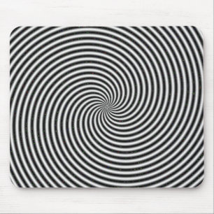 Mousepad Illusão Óptica Espiral Preta e Branca