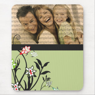 Mousepad Illustração Floral_3 com o modelo de FOTO Mousep