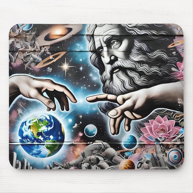 Mousepad  illustration of god creating the universe (Frente)