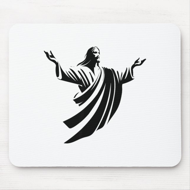 Mousepad Illustration Of Jesus Christ Shadow With Open Arms (Frente)