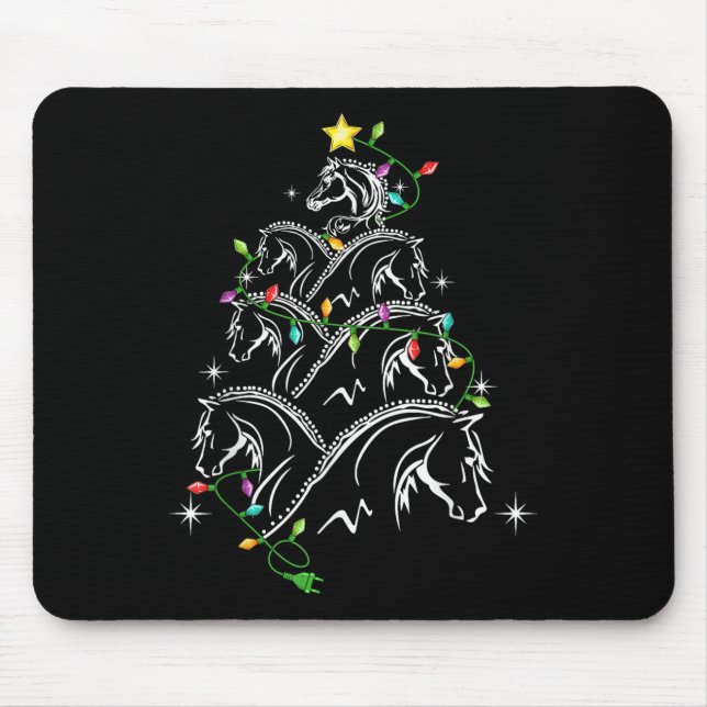 Mousepad Iluminação de Árvore de Natal de Cavalo, Uni-adult (Frente)