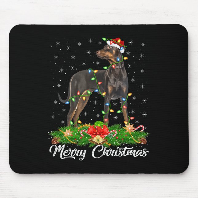 Mousepad Iluminação Xmas Correspondente ao Doberman do Sant (Frente)