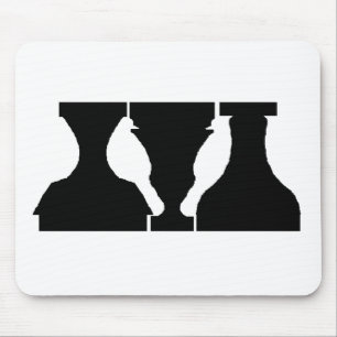 Mousepad Ilusão óptica com pássaros e urnas