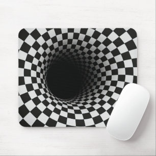 Mousepad Ilusão Óptica de Buraco Preto e Branco