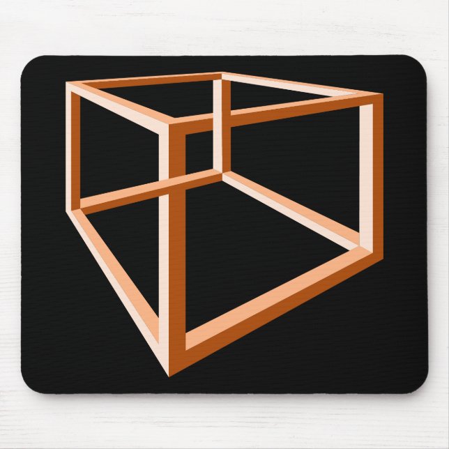 Mousepad Ilusão óptica de uma construção laranja impossível (Frente)