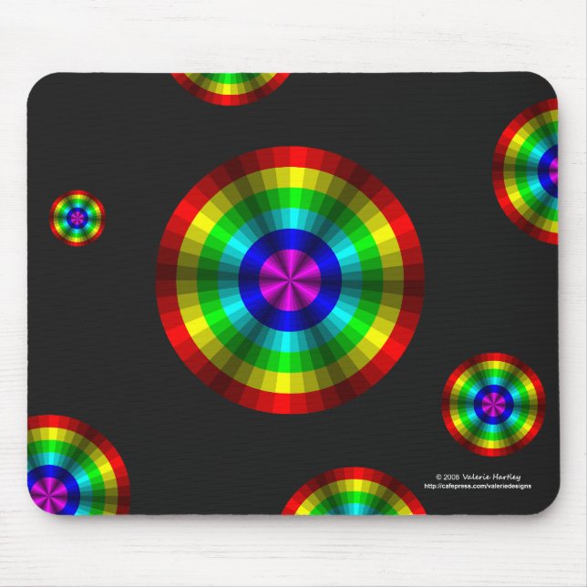 Mousepad Ilusões Ópticas No Bloco De Mão Arco-Íris (Frente)