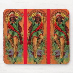 Mousepad Ilustração 1919 do indiano do nativo americano