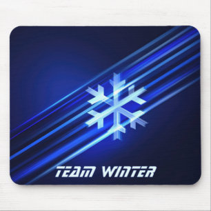 Mousepad Ilustração Abstrata de Inverno com Floco de Neve